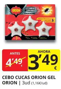 Supermercados MAS ORION Cebo cucas orion gel oferta