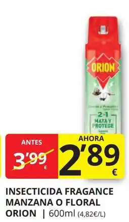 Supermercados MAS ORION Insecticida fragance manzana o floral oferta