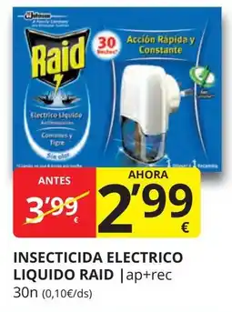 Supermercados MAS RAID Insecticida electrico liquido oferta