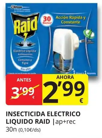 Supermercados MAS RAID Insecticida electrico liquido oferta