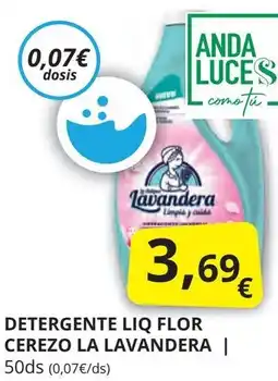 Supermercados MAS LA LAVANDERA Detergente liq flor cerezo oferta