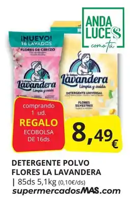 Supermercados MAS LA LAVANDERA Detergente polvo flores oferta