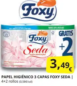 Supermercados MAS FOXY Papel higiénico 3 capas seda oferta