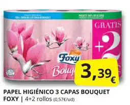 Supermercados MAS FOXY Papel higiénico 3 capas bouquet oferta