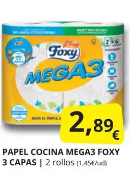 Supermercados MAS FOXY Papel cocina mega3 3 capas oferta