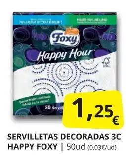Supermercados MAS FOXY Servilletas decoradas 3c happy oferta