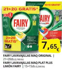 Supermercados MAS FAIRY Lavavajillas maq original fairy lavavajillas maq plat plus limón oferta