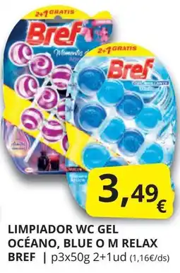 Supermercados MAS BREF Limpiador wc gel océano, blue o m relax oferta