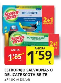 Supermercados MAS SCOTH BRITE Estropajo salvauñas o delicate oferta
