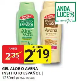 Supermercados MAS ESPAÑOL Gel aloe o avena instituto oferta