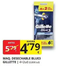 Supermercados MAS GILLETTE Maq. desechable blue3 oferta