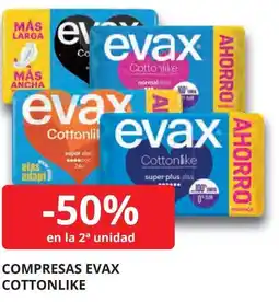 Supermercados MAS EVAX Compresas cottonlike oferta