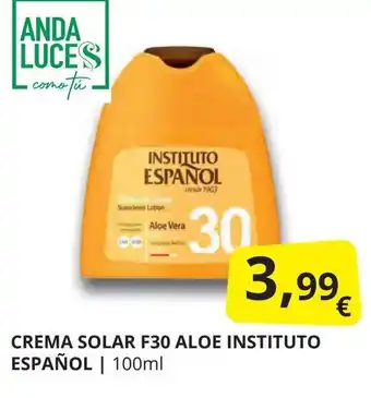 Supermercados MAS INSTITUTO ESPAÑOL Crema solar f30 aloe oferta