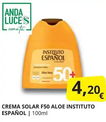 Supermercados MAS INSTITUTO ESPAÑOL Crema solar f50 aloe oferta