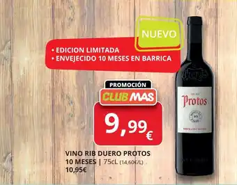 Supermercados MAS PROTOS Vino rib duero 10 meses oferta
