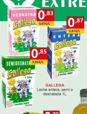 Supermercados Extremadura GALLEGA Leche entera, semi o desnatada oferta