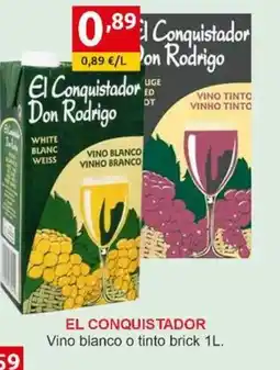 Supermercados Extremadura EL CONQUISTADOR Vino blanco o tinto brick oferta