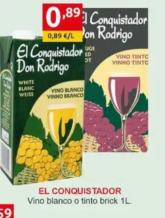 Supermercados Extremadura EL CONQUISTADOR Vino blanco o tinto brick oferta
