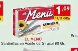 Supermercados Extremadura EL MENÚ Sardinillas en Aceite de Girasol oferta
