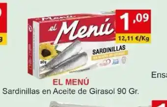 Supermercados Extremadura EL MENÚ Sardinillas en Aceite de Girasol oferta
