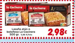 Supermercados Piedra LA COCINERA Lasaña atún o boloñesa oferta