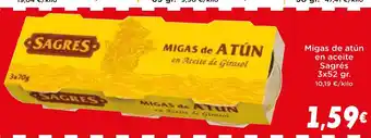 Supermercados Piedra SAGRES Migas de atún en aceite oferta