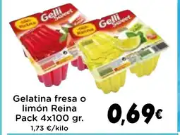 Supermercados Piedra REINA Gelatina fresa o limón oferta