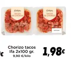 Supermercados Piedra Chorizo tacos oferta