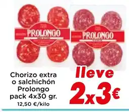 Supermercados Piedra PROLONGO Chorizo extra o salchichón oferta