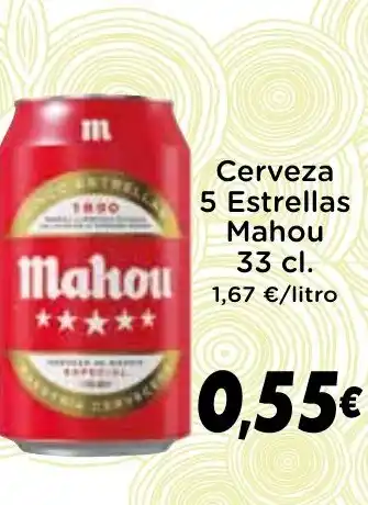 Supermercados Piedra 5 ESTRELLAS MAHOU Cerveza oferta
