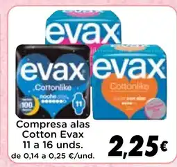 Supermercados Piedra EVAX Compresa alas Cotton oferta