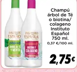 Supermercados Piedra INSTITUTO ESPAÑOL Champú árbol de Té o biotina/ colageno oferta