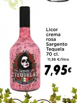 Supermercados Piedra SARGENTO TEQUELA Licor crema rosa oferta