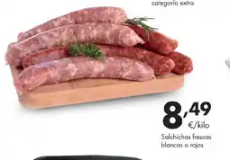 Supermercados Lupa Salchichas frescas blancas o rojas oferta