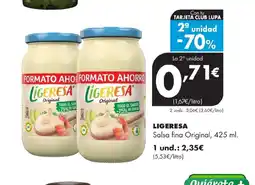 Supermercados Lupa LIGERESA Salsa fina Original oferta