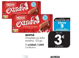 Supermercados Lupa NESTLÉ Chocolate con leche extrafino oferta
