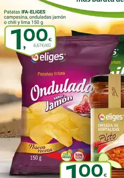 Supermercados Dani IFA ELIGES Patatas campesina, onduladas jamón o chili y lima oferta
