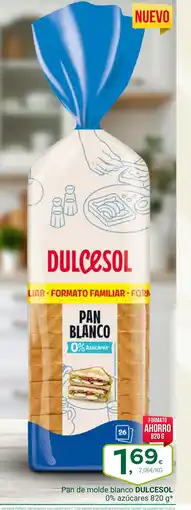 Supermercados Dani DULCESOL Pan de molde blanco 0% azucares oferta