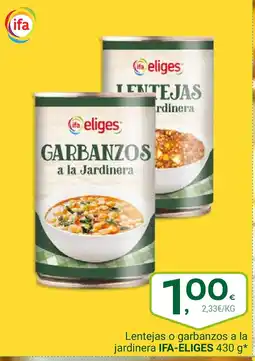 Supermercados Dani IFA ELIGES Lentejas o garbanzos a la jardinera oferta