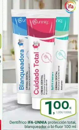 Supermercados Dani IFA-UNNIA  Dentifrico protección total, blanqueador o bi-fluor oferta