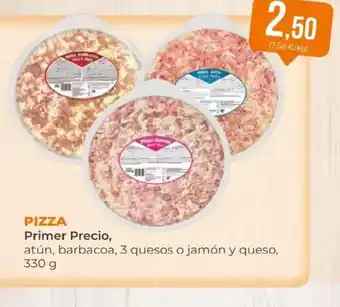 SPAR PRIMER PRECIO Pizza atún, barbacoa, 3 quesos o jamón y queso oferta