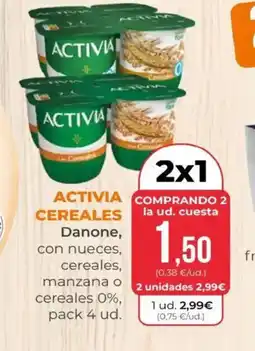 SPAR DANONE Activia cereales con nueces cereales manzana o cereales 0% oferta