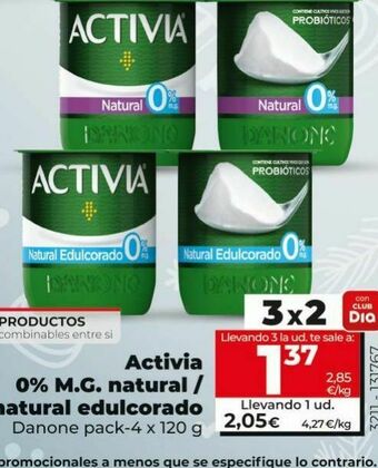Dia Activia natural endulcorado danone oferta