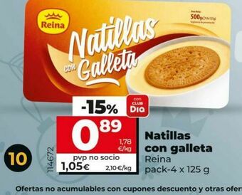 Dia Natillas con galleta reina oferta