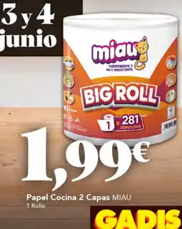 Gadis MIAU Papel de Cocina 2 Capas oferta