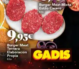 Gadis Burger Meat Ternera Elaboración Propia oferta