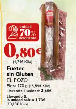 Gadis EL POZO Fuetec sin Gluten oferta