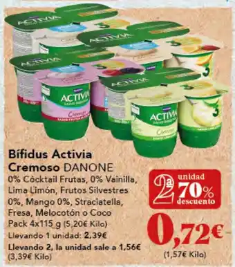 Gadis DANONE Bifidus Activia Cremoso oferta