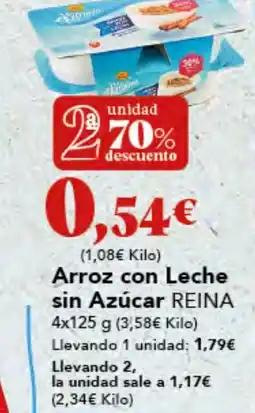 Gadis REINA Arroz con Leche sin Azúcar oferta
