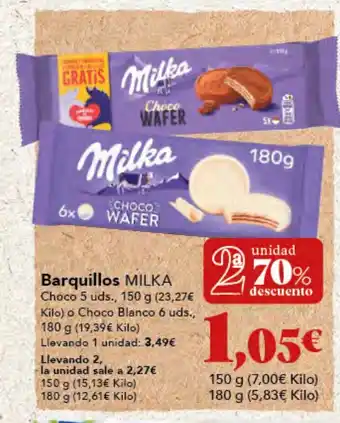 Gadis MILKA Barquillos oferta